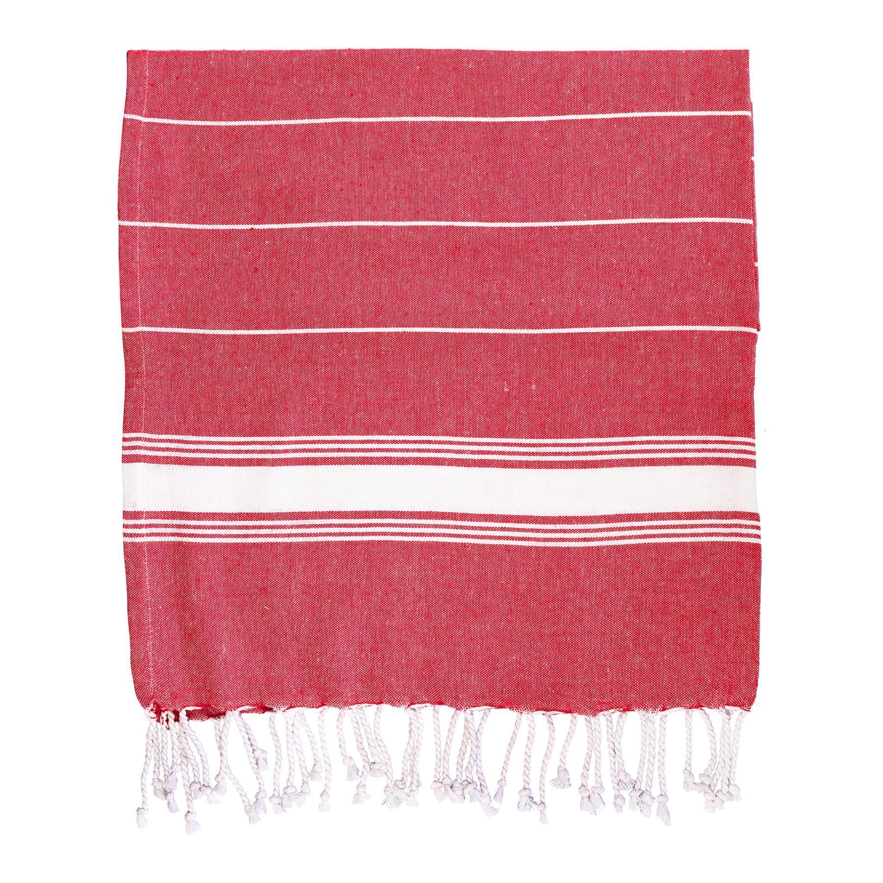 Nicola Spring Turkish Beach Towel - Red