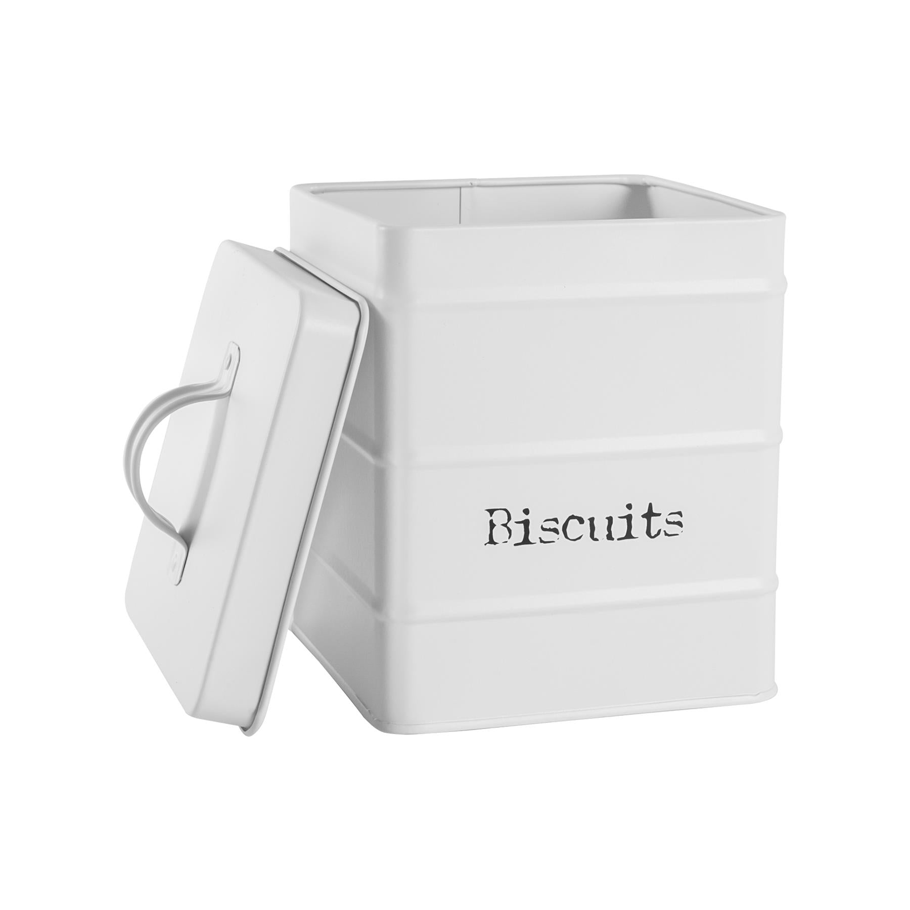 Harbour Housewares Vintage Biscuit Storage Canister - Matte White