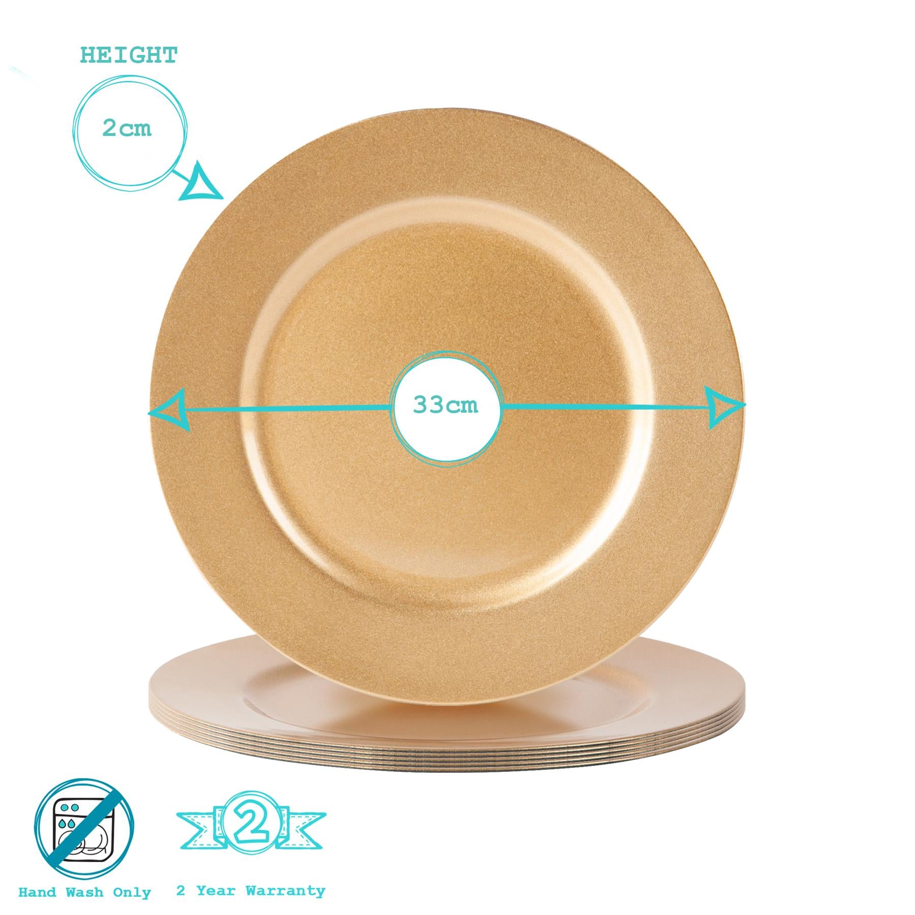 Metallic Charger Plate - 33cm - Blue