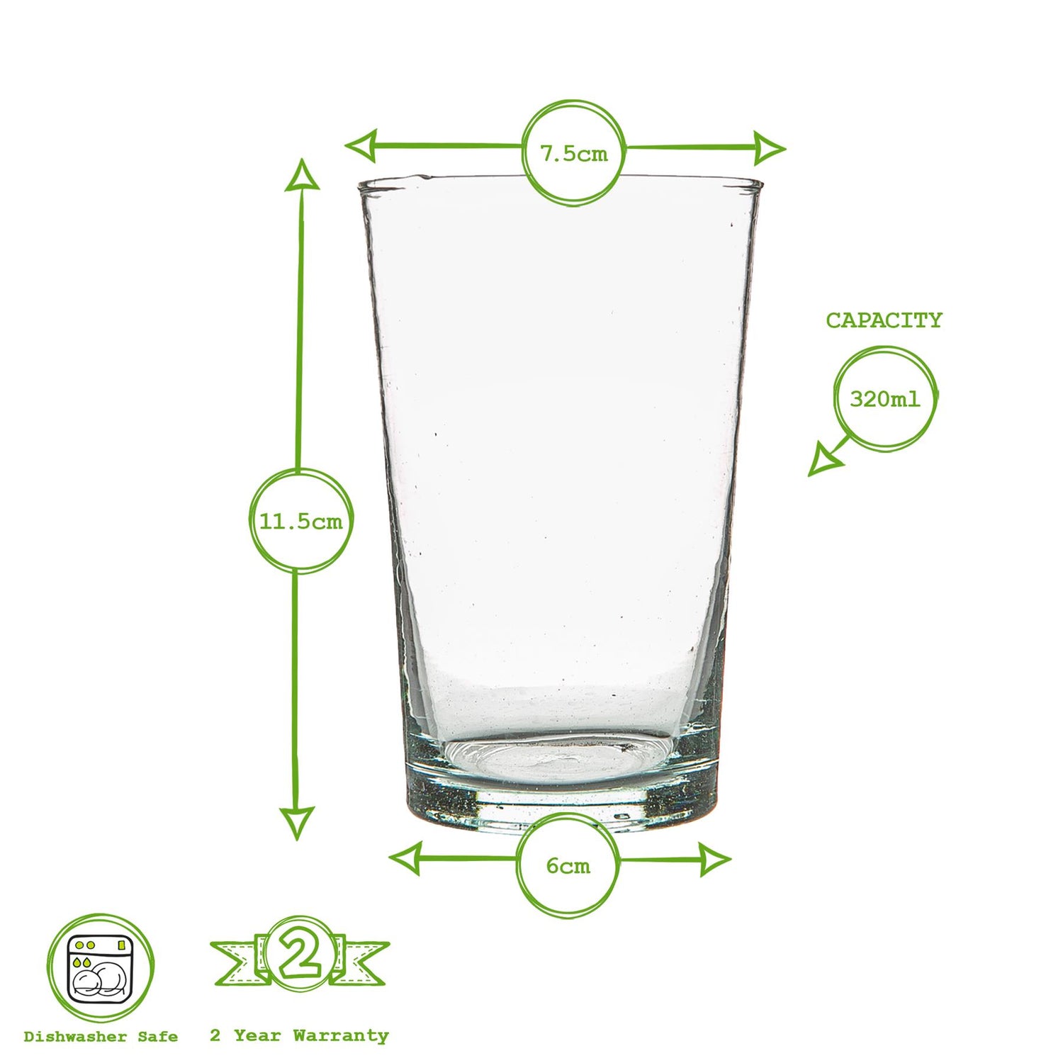 Meknes Recycled Highball Glass - 325ml - Clear