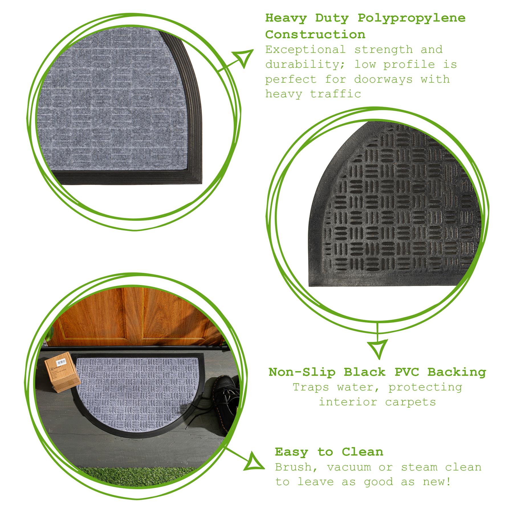 Heavy Duty Door Mat - 60 x 40cm - Grey