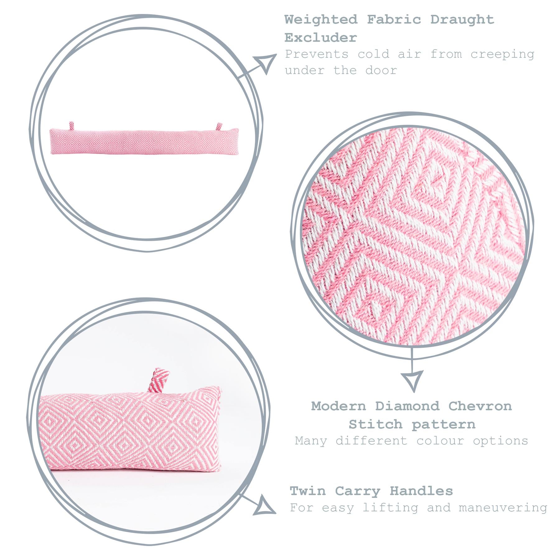 Nicola Spring Decorative Draught Excluder Pink 80cm Key Features