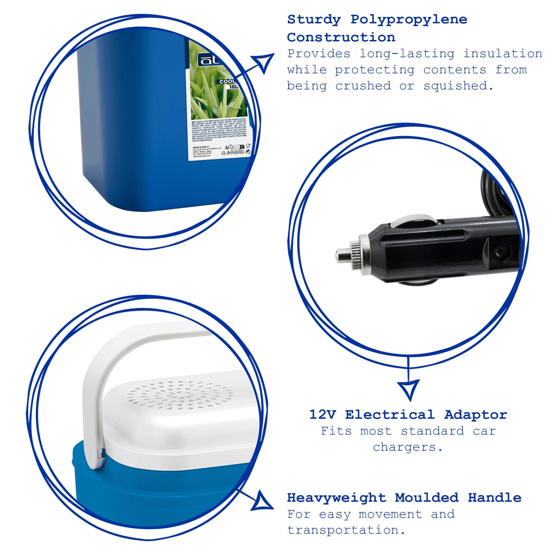 Blue 18L 12V Electric Cool Box