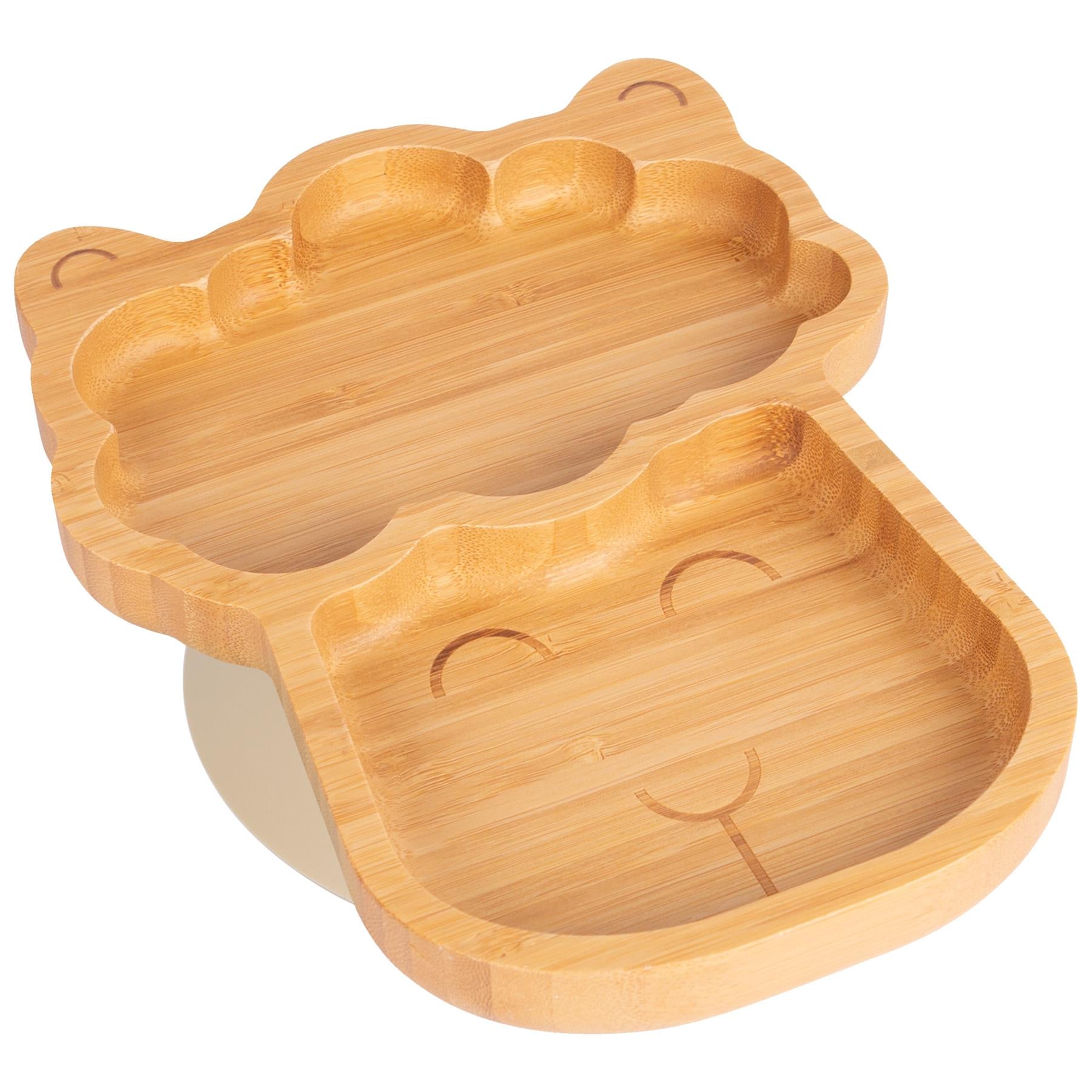 Beige Llama Bamboo Suction Plate - By Tiny Dining
