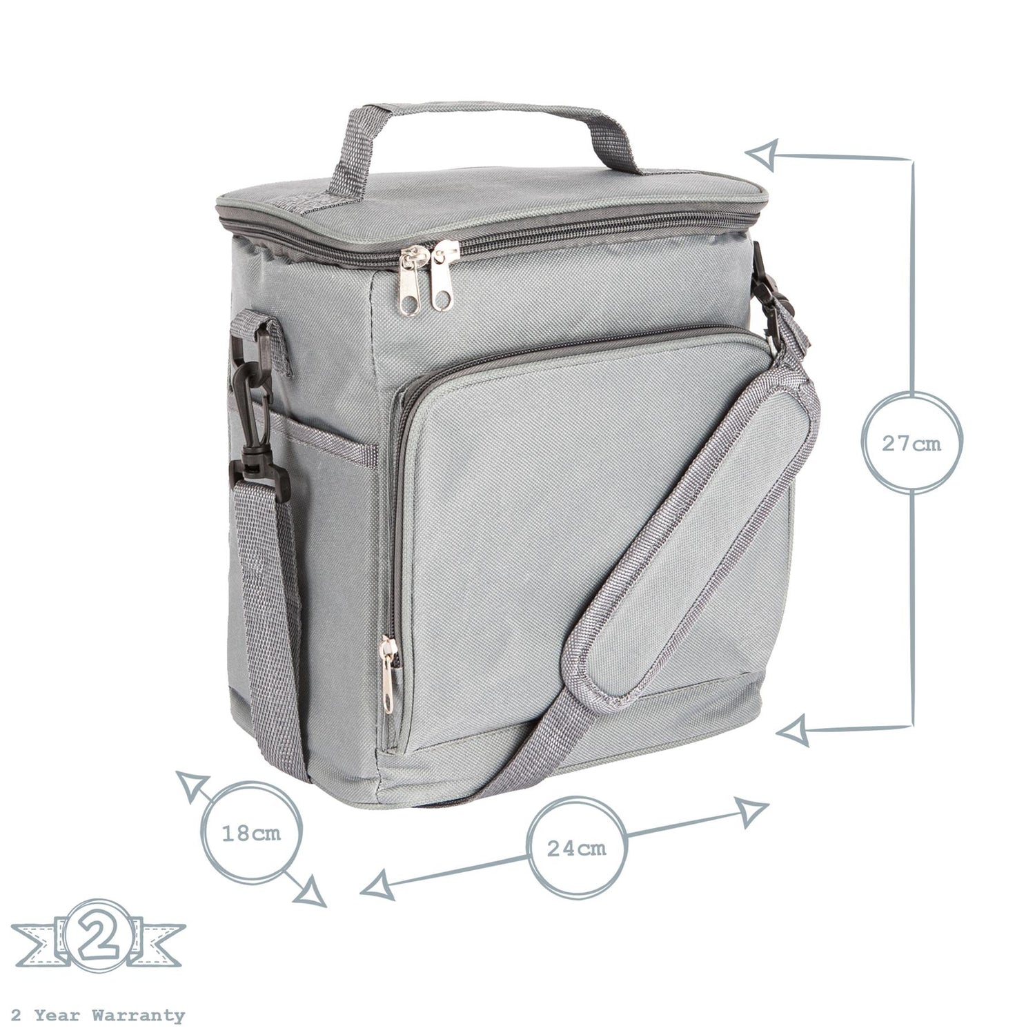 Nicola Spring Insulated Cooler Bag - Grey