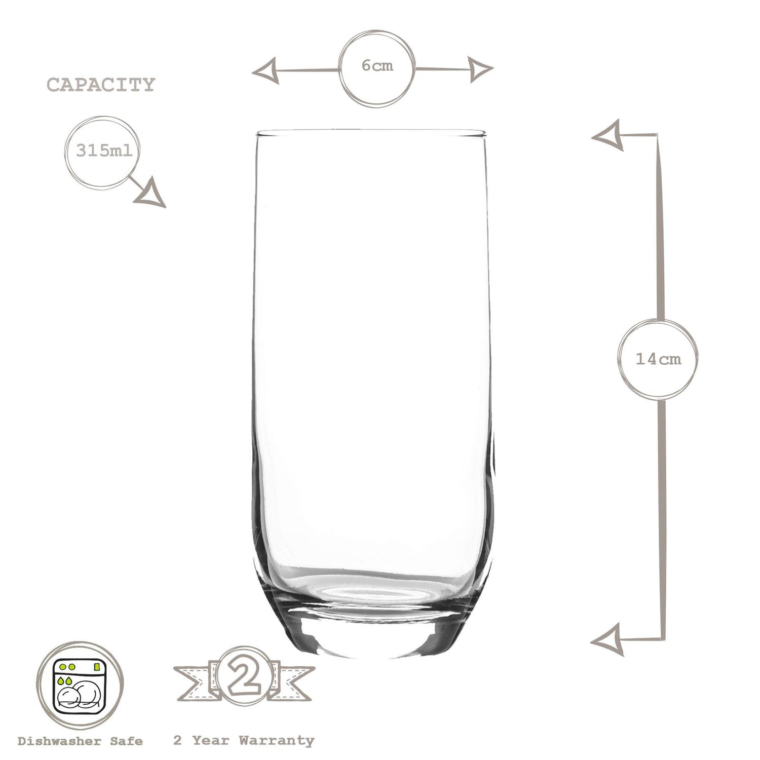 LAV Sude Highball Glass - 315ml