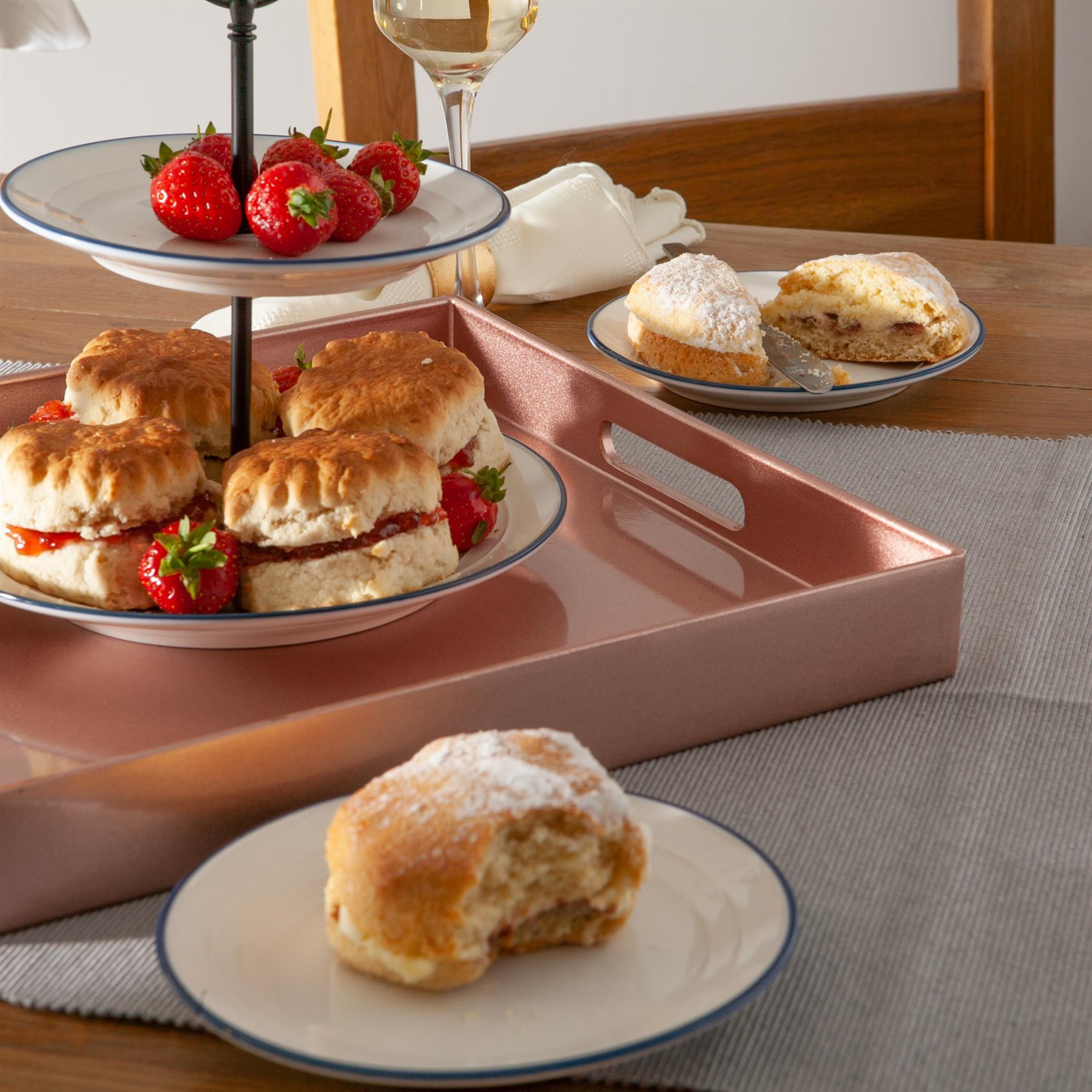 Square Serving Tray - Centre Piece - 33cm - Rose Gold