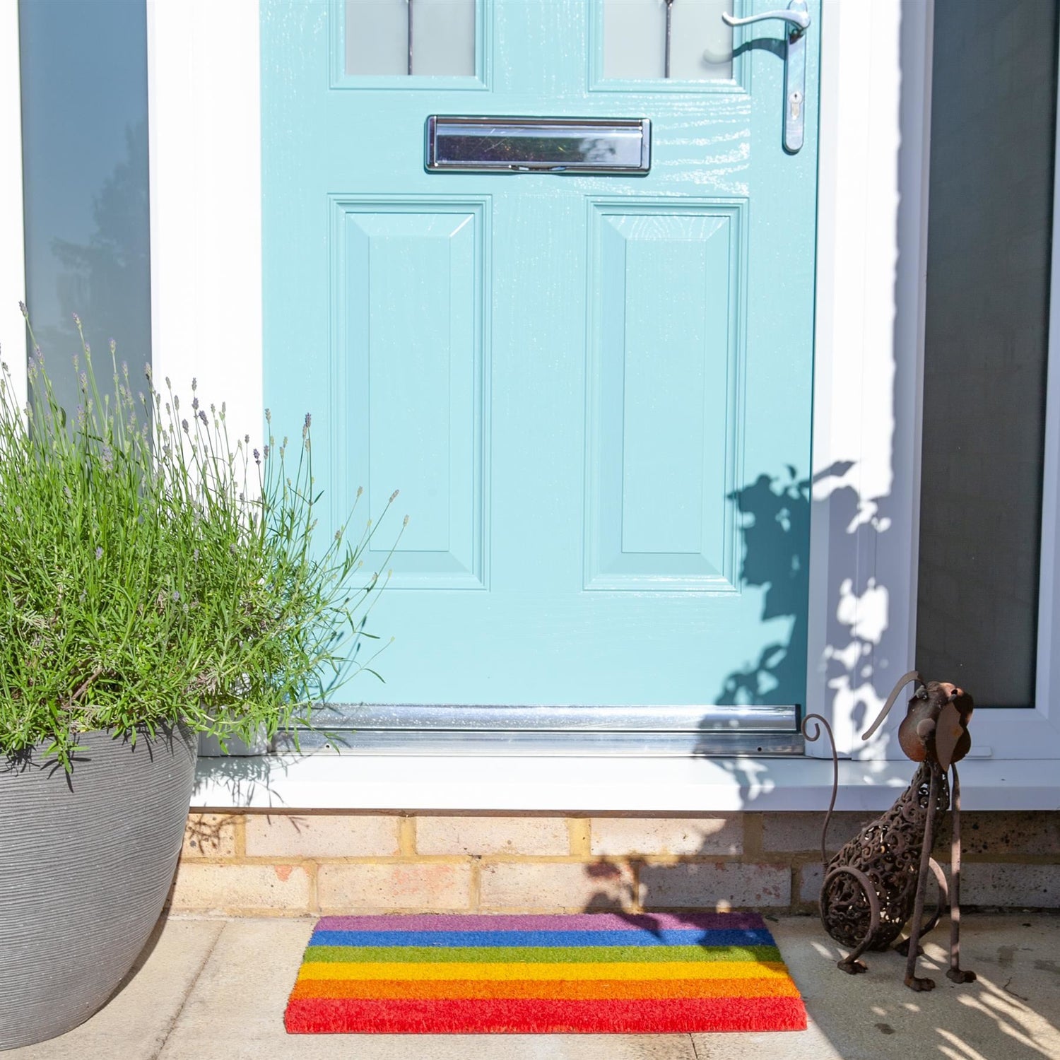 Nicola Spring Non-Slip Door Mat - 90 x 60cm - Rainbow 1
