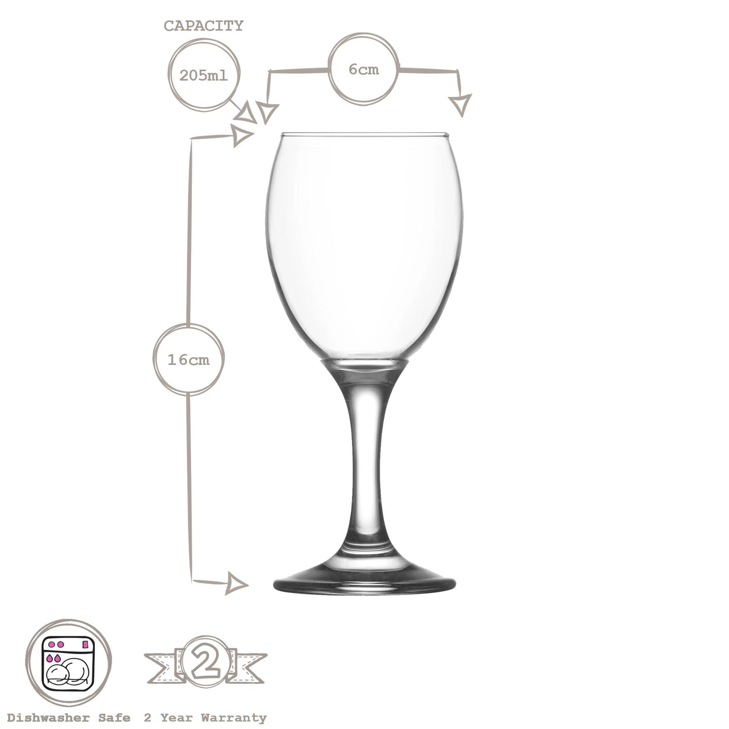 205ml Empire White Wine Glass