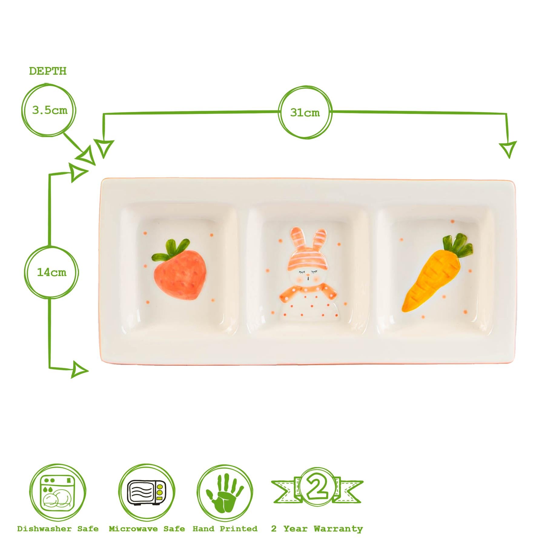 Easter Bunny Snack Plate - 31cm - White