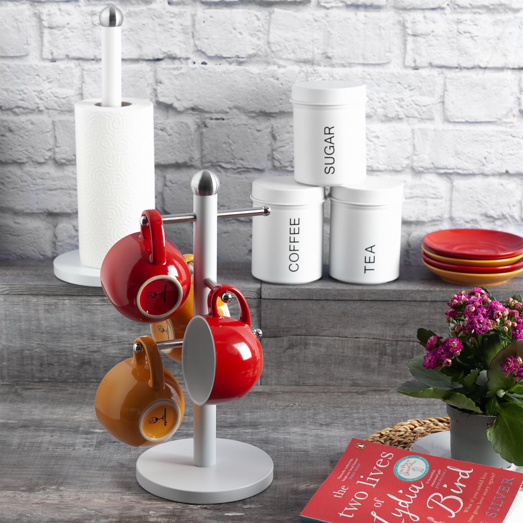 Harbour Housewares Vintage Sugar Storage Canister - Matte White