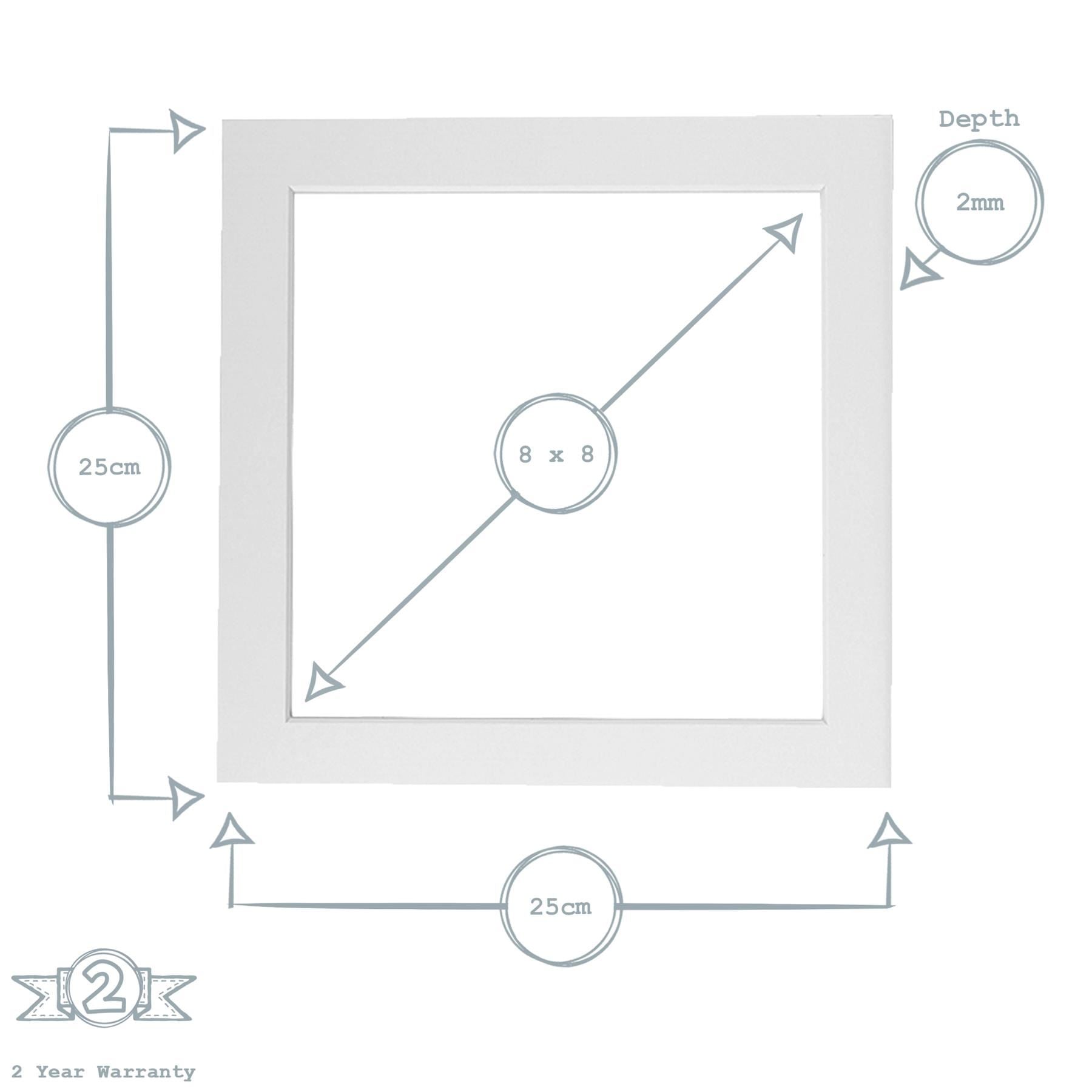 Picture Mount for 10 x 10 Frame | Photo Size 8 x 8 - Grey