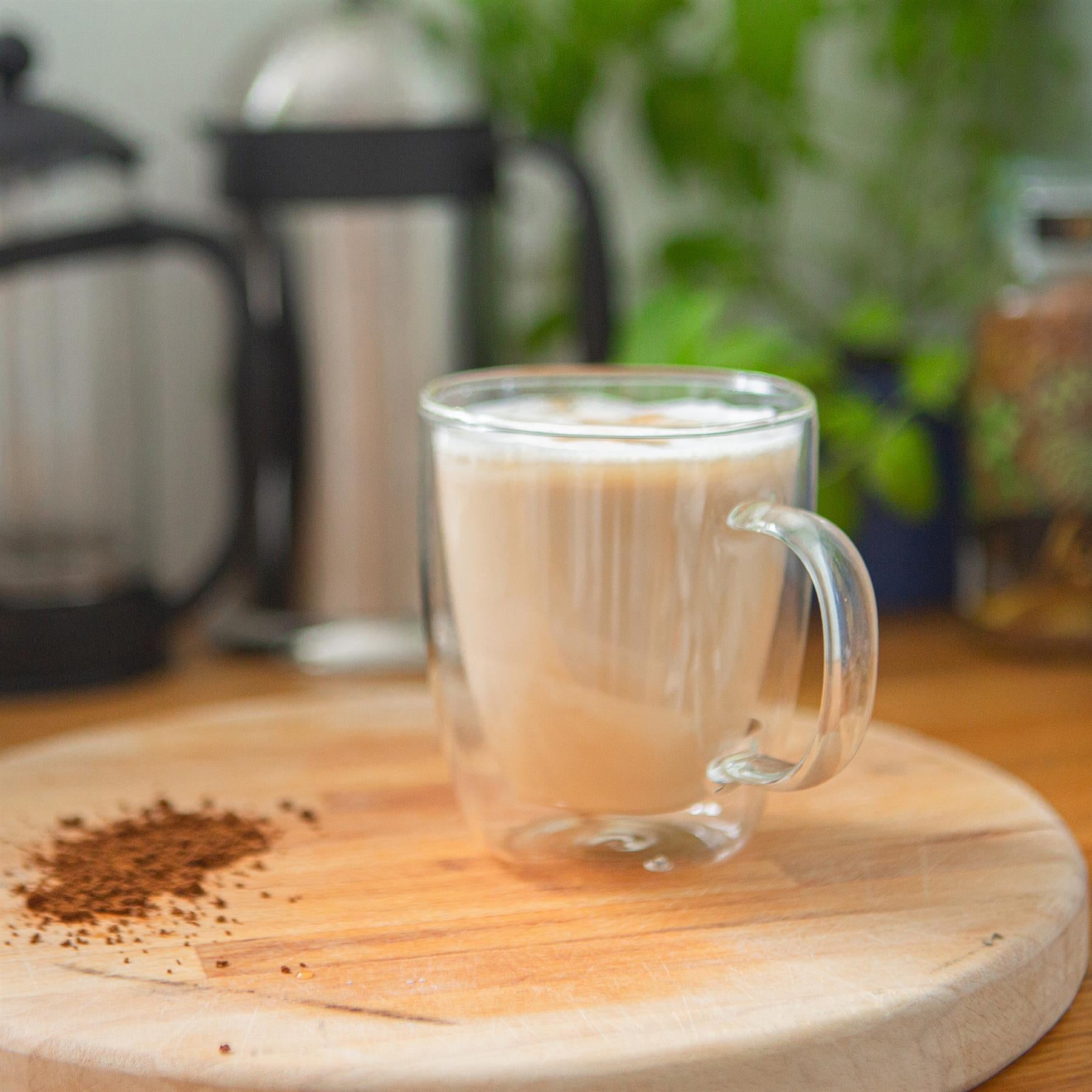 386ml Double-Walled Glass Coffee Cups - Pack of Two