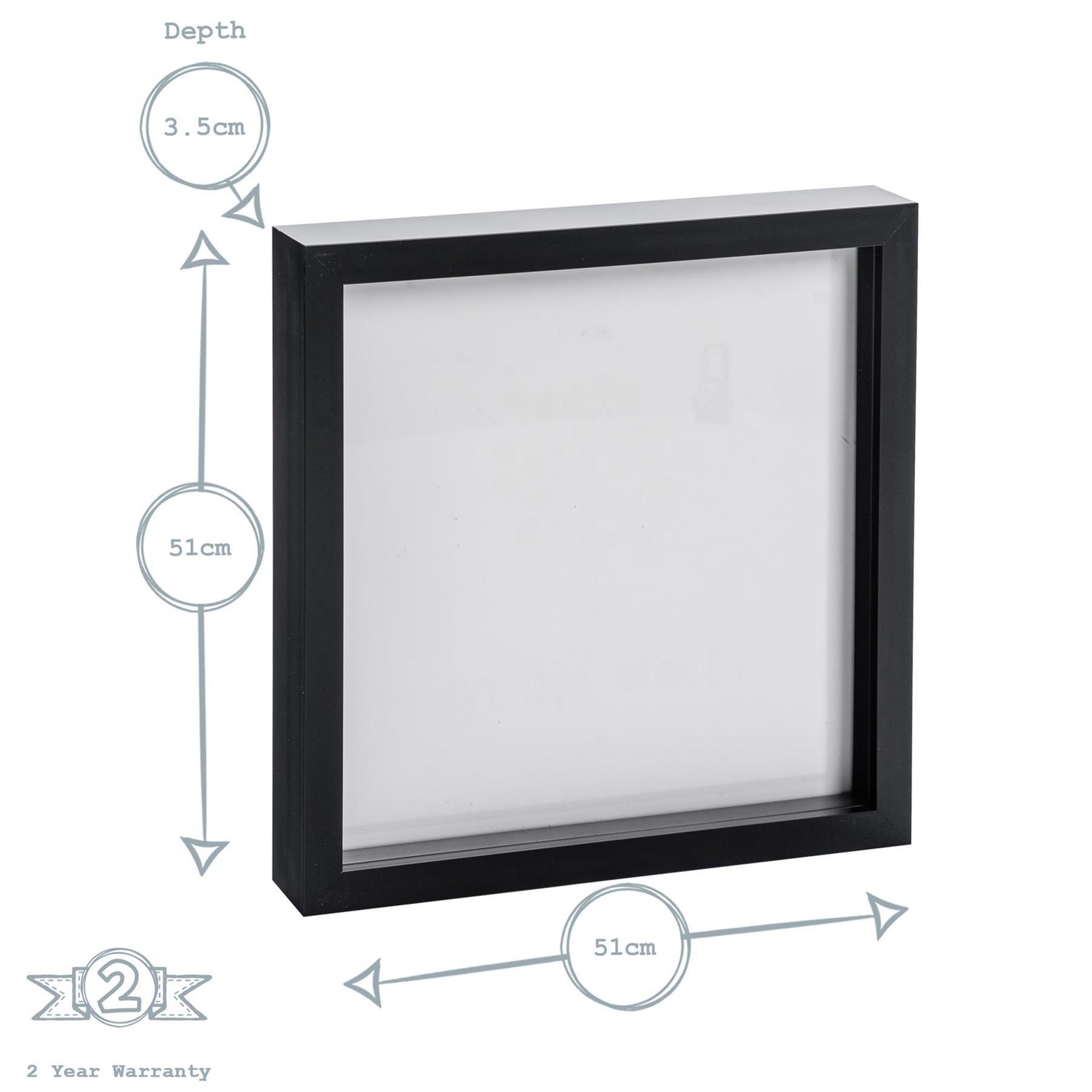 Nicola Spring Box Photo Frame - 20x20" - Black