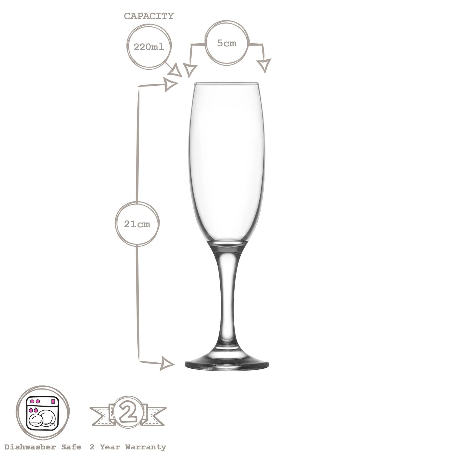 220ml Empire Glass Champagne Flute