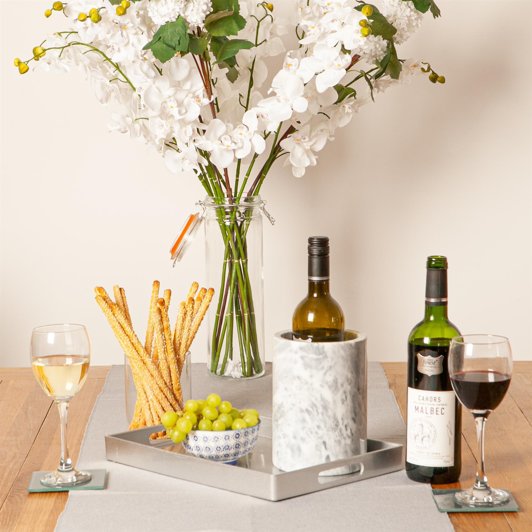 Rectangle Serving Tray - Centre Piece - 34.5cm - Silver