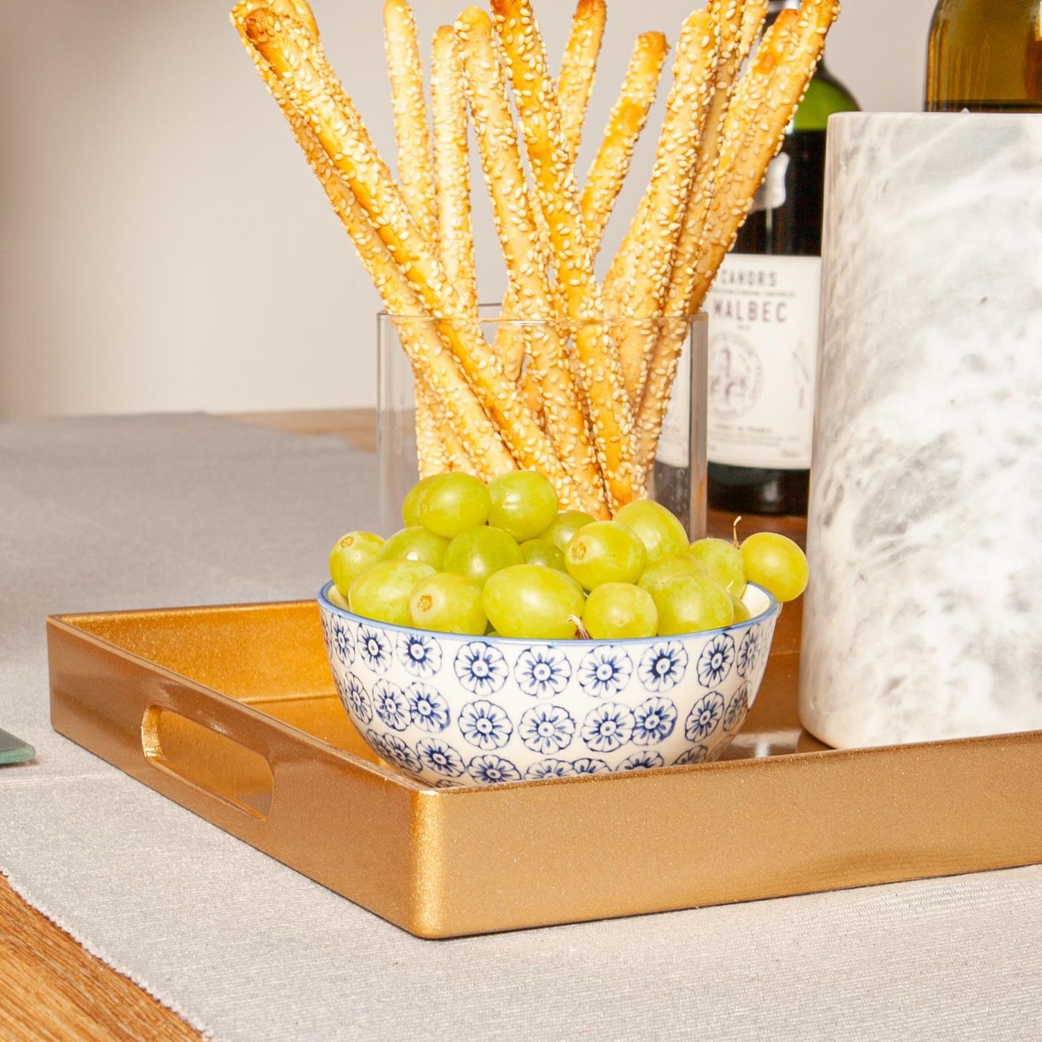 Rectangle Serving Tray - Centre Piece - 34.5cm - Gold