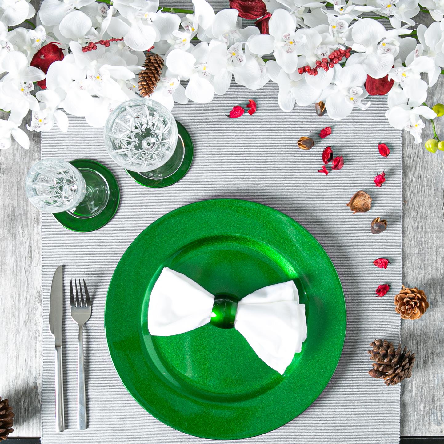 Metallic Drinks Coaster - 10cm - Green