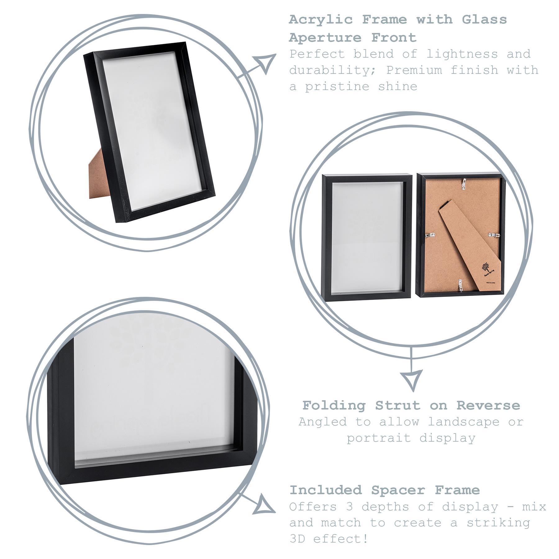 Nicola Spring Acrylic Box Photo Frame - White - 8 x 12 (A4)