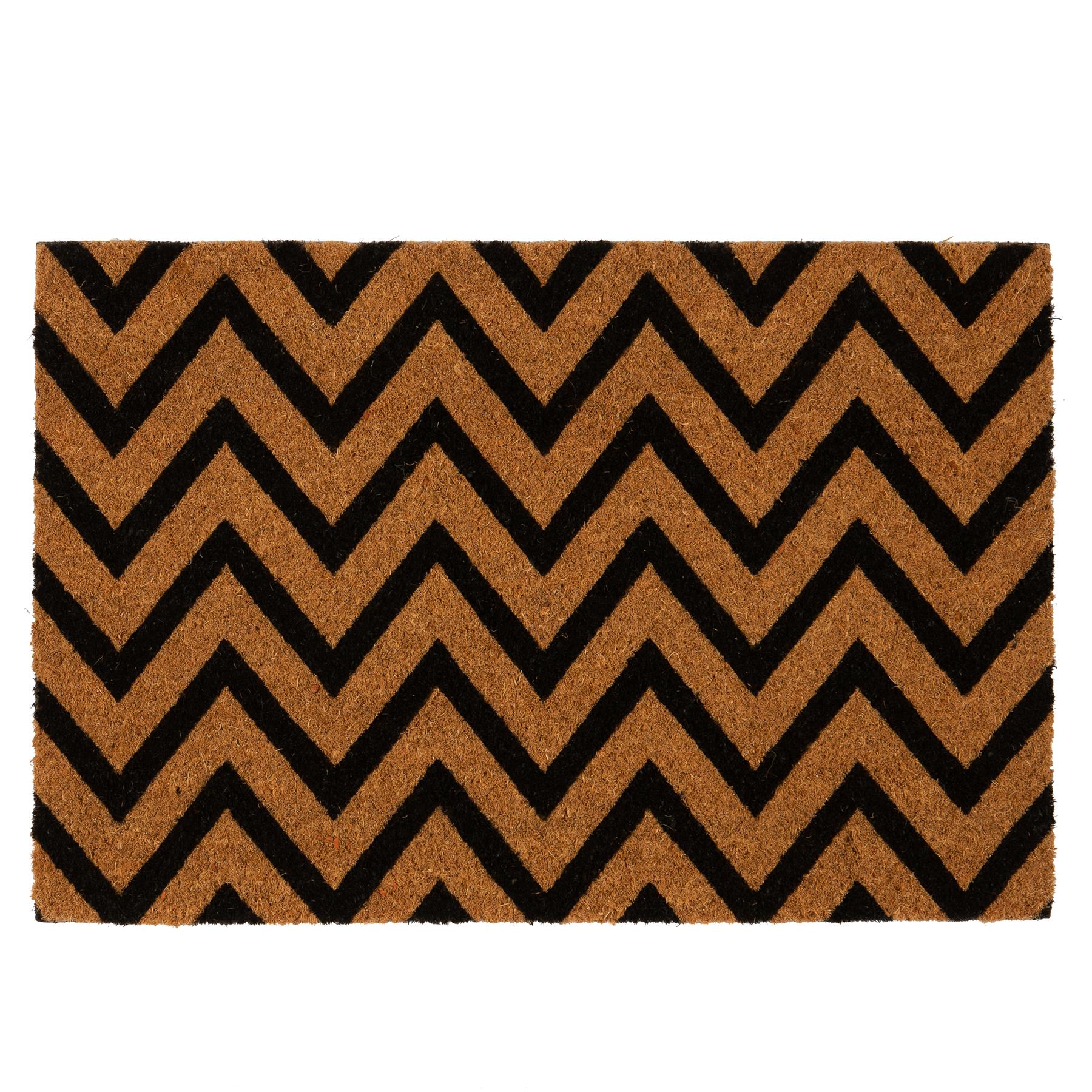 Nicola Spring Coir Door Mat - 60 x 40cm - Zig Zag
