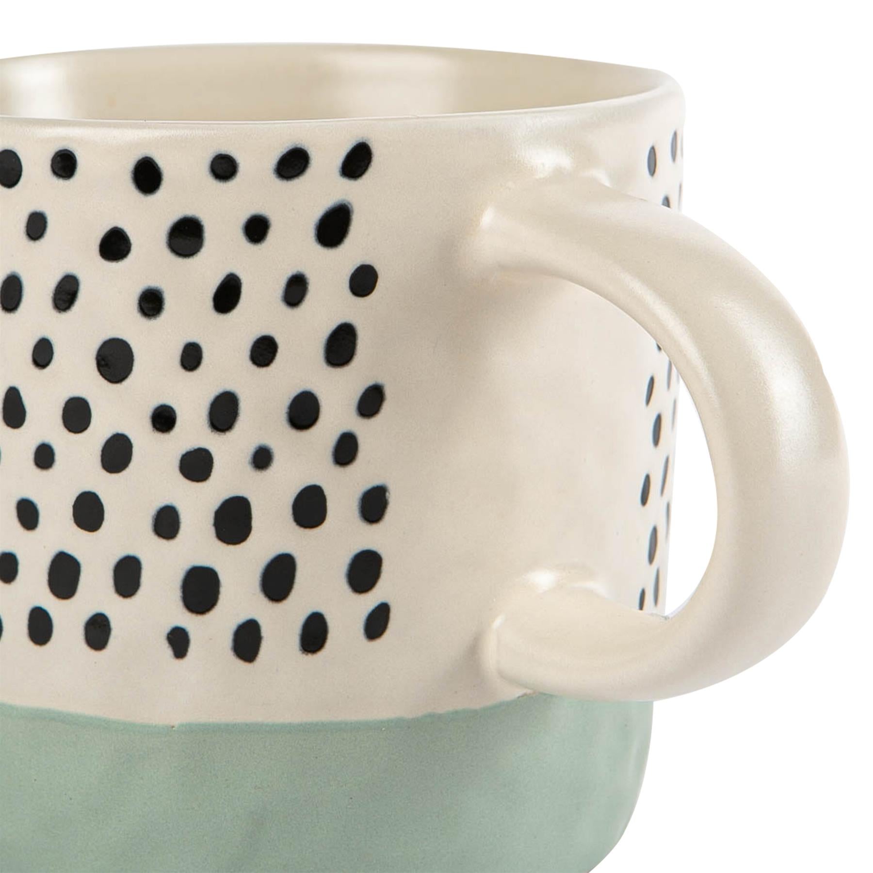 Dipped Stoneware Dots Coffee Mug - 385ml - Blue