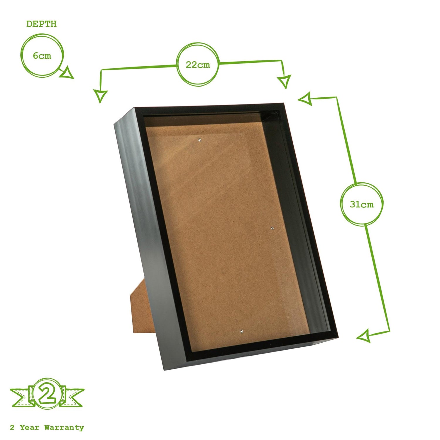 3D Deep Box Photo Frame - A4 (8 x 12") - Black