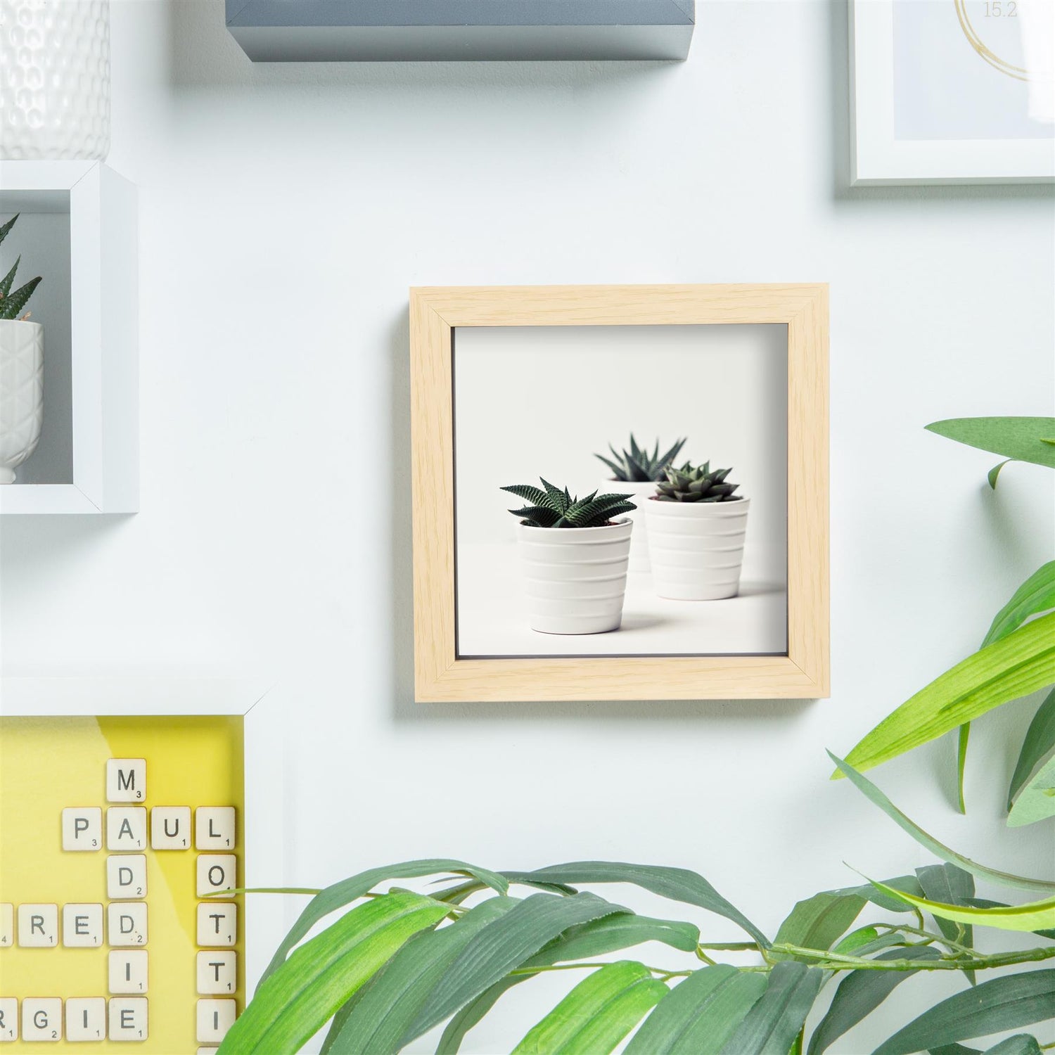 6" x 6" 3D Box Photo Frame - Light Brown