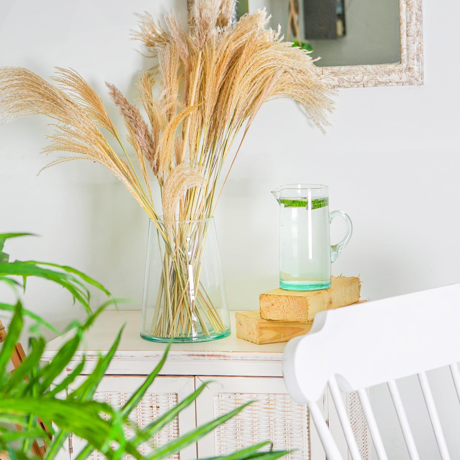 Jebel Recycled Glass Large Vase - 3.5L - Clear