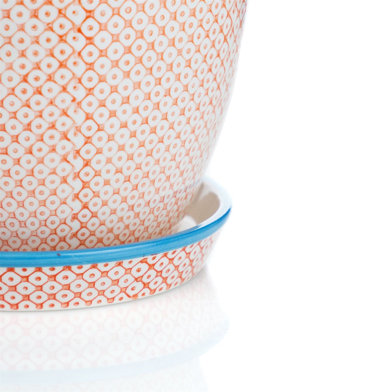 Porcelain Flower Pot With Drip Tray