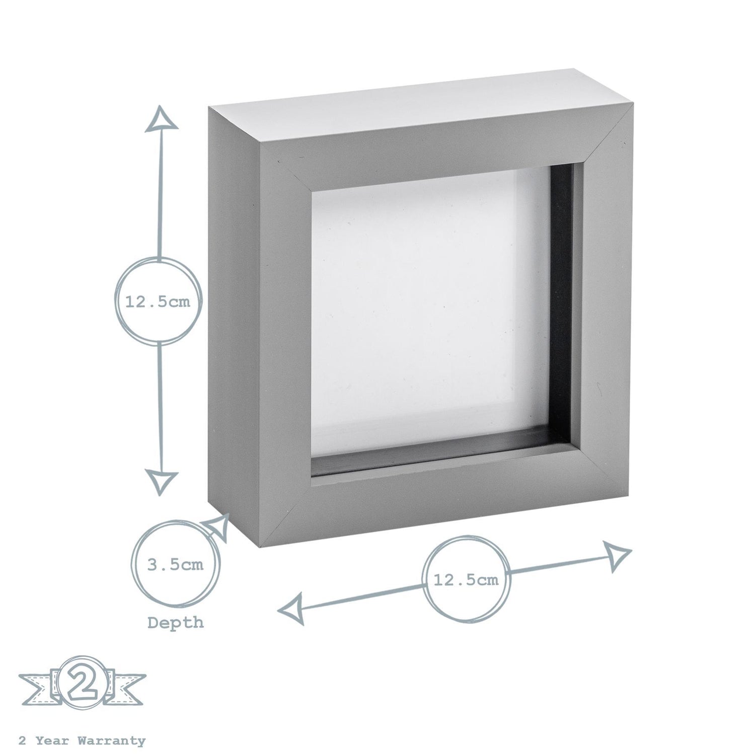 Nicola Spring Box Photo Frame - 4x4" - Grey