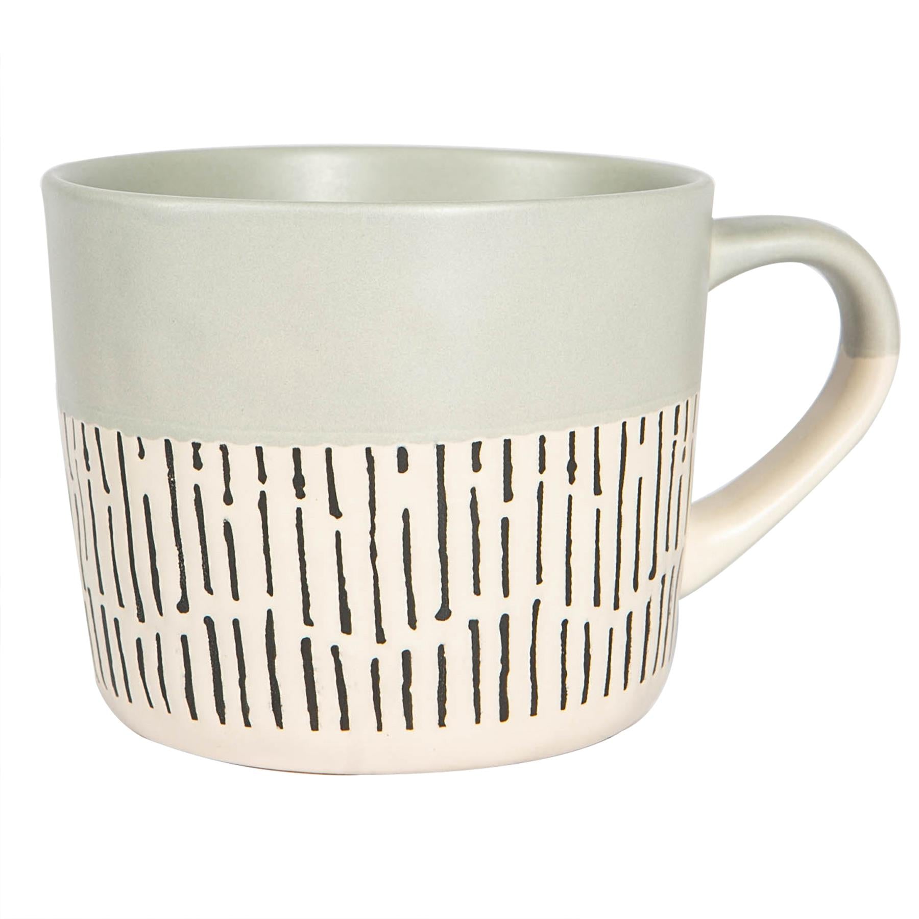 Dipped Dash Stoneware Coffee Mug - 450ml - Grey