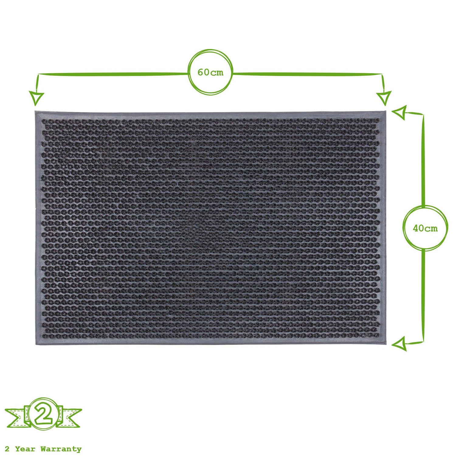 60cm x 40cm Classic Heavy Duty Rubber Door Mat