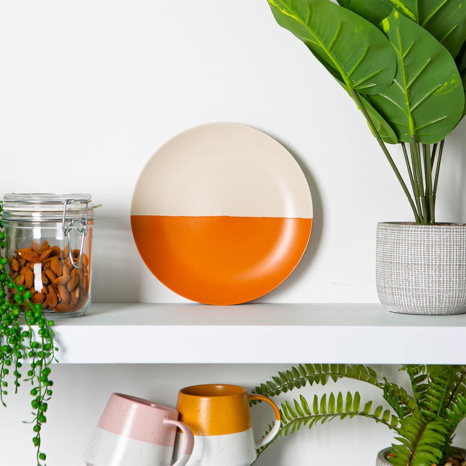 Dipped Stoneware Side Plate - 20.5cm - Burnt Orange