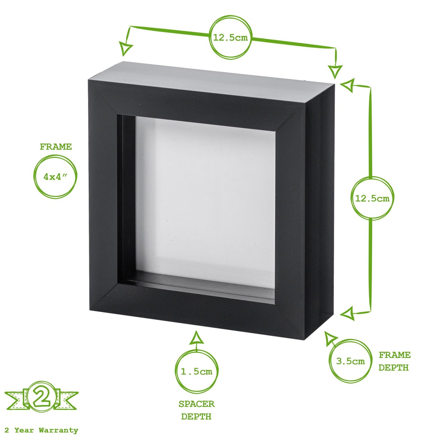 4" x 4" 3D Box Photo Frame - White - by Nicola Spring
