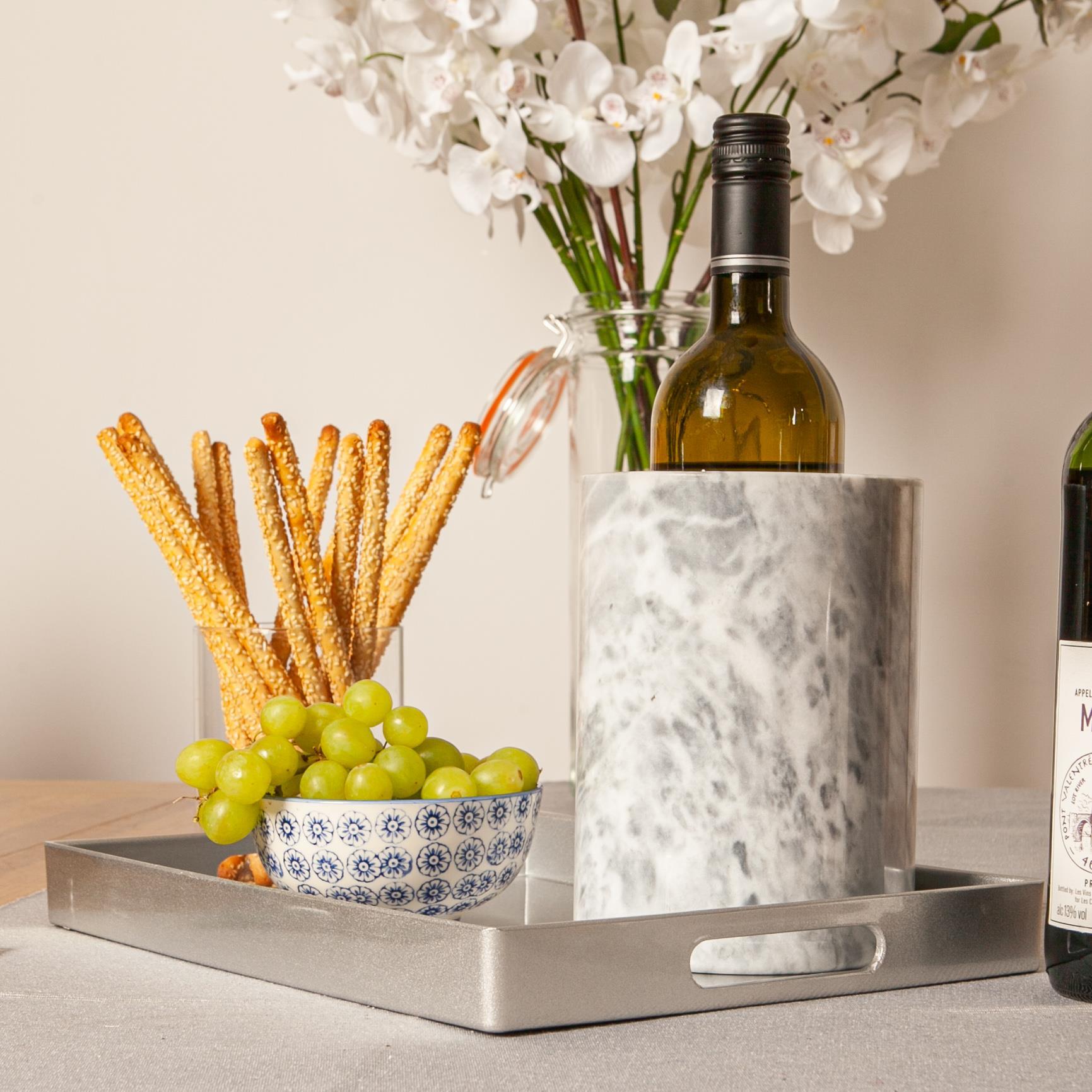 Rectangle Serving Tray - Centre Piece - 34.5cm - Silver