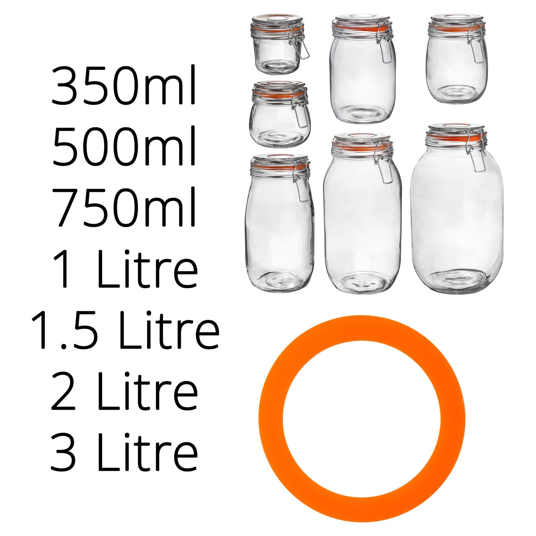Argon Tableware Airtight Food Seals Glass Jars