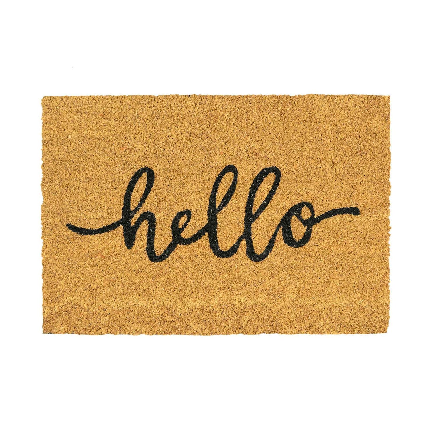 Nicola Spring Non-Slip Coir Door Mat - 40 x 60cm - Hello | Rinkit.com
