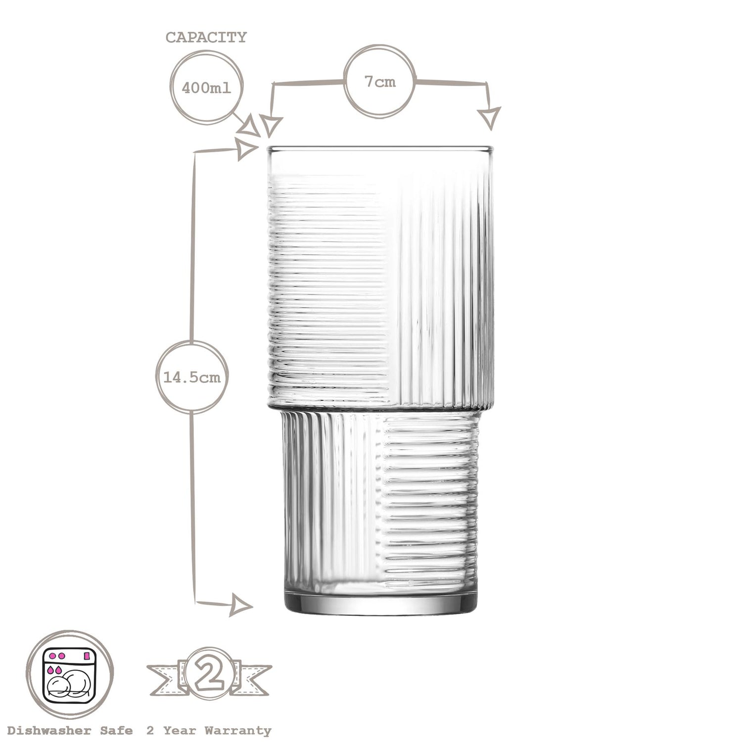 400ml Helen Stacking Highball Glass