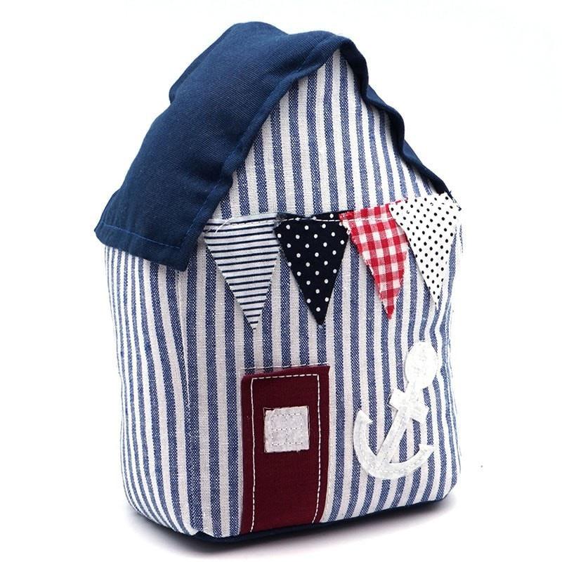 Nicola Spring Fabric Door Stopper - Blue Beach Hut