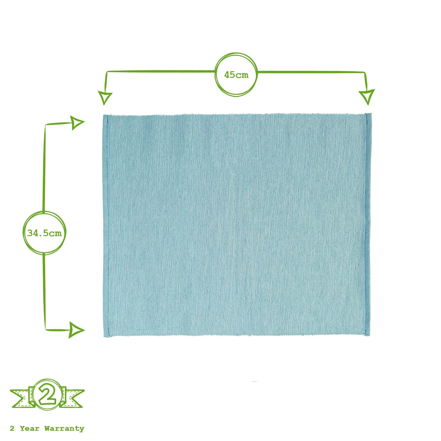 Ribbed Cotton Placemat - Olympic Blue