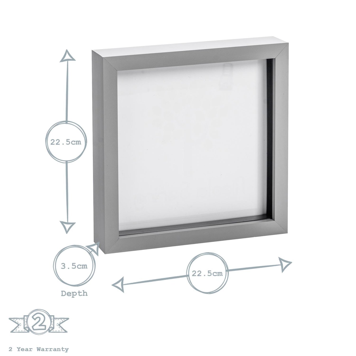 Nicola Spring Box Photo Frame - 8x8" - Grey