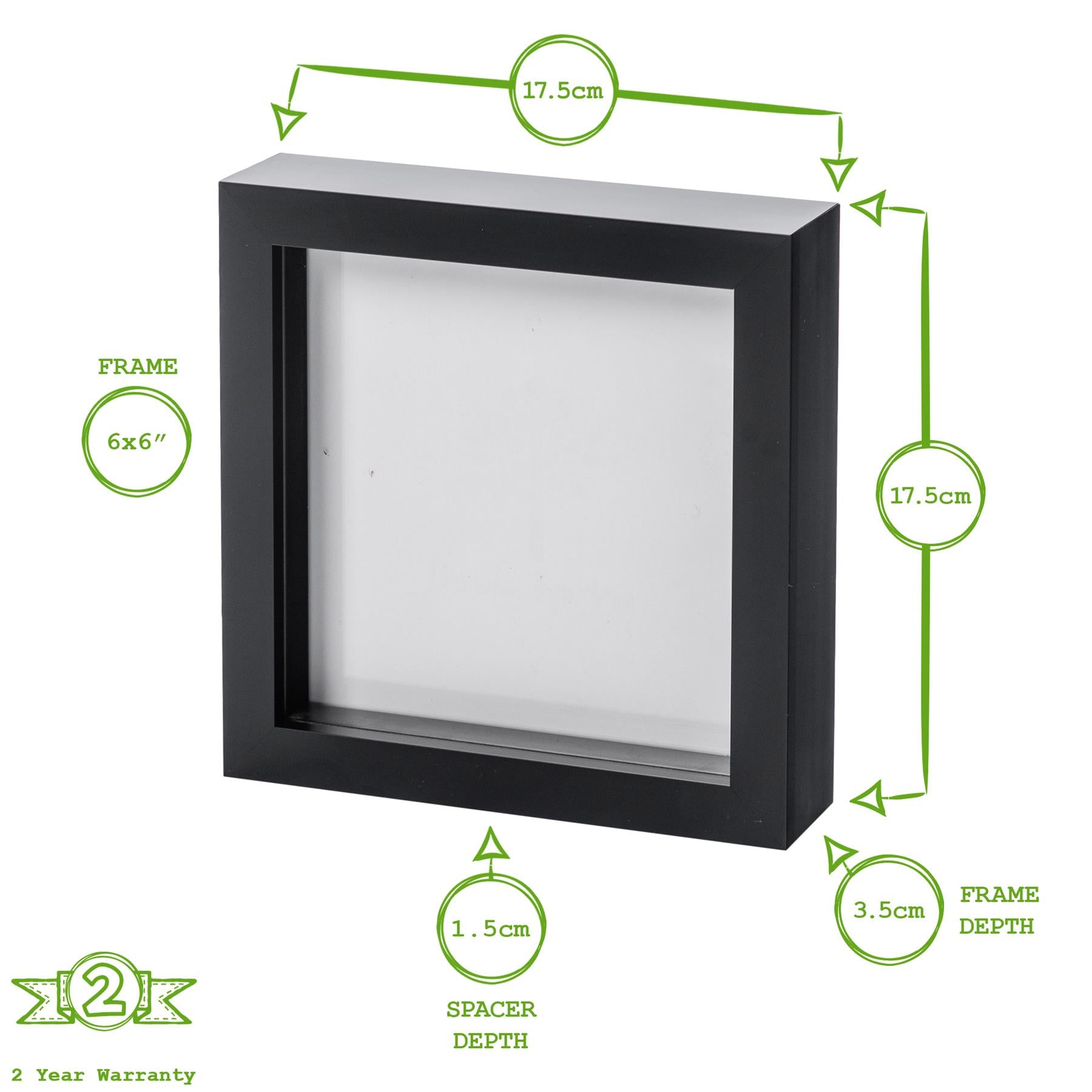 Grey 6" x 6" 3D Box Photo Frame