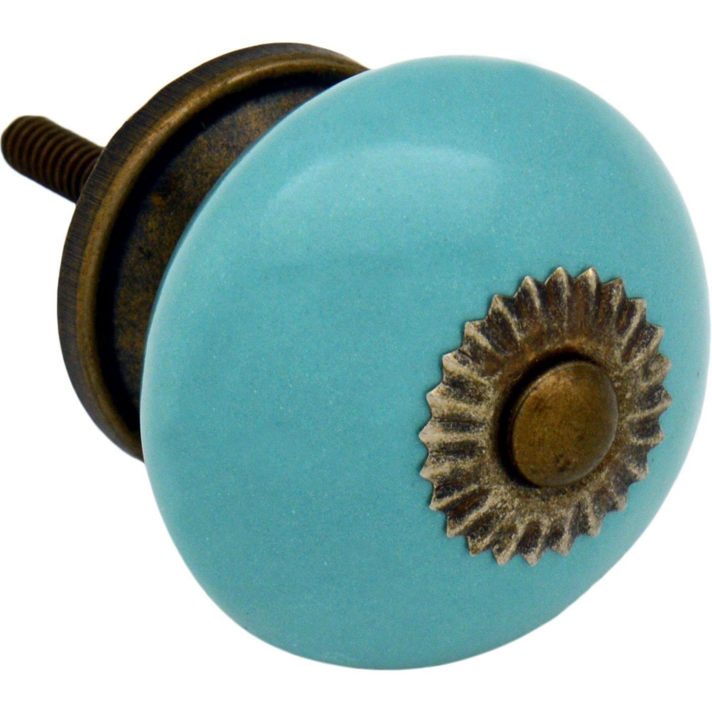 Nicola Spring Ceramic Door Knob and Handle - Turquoise