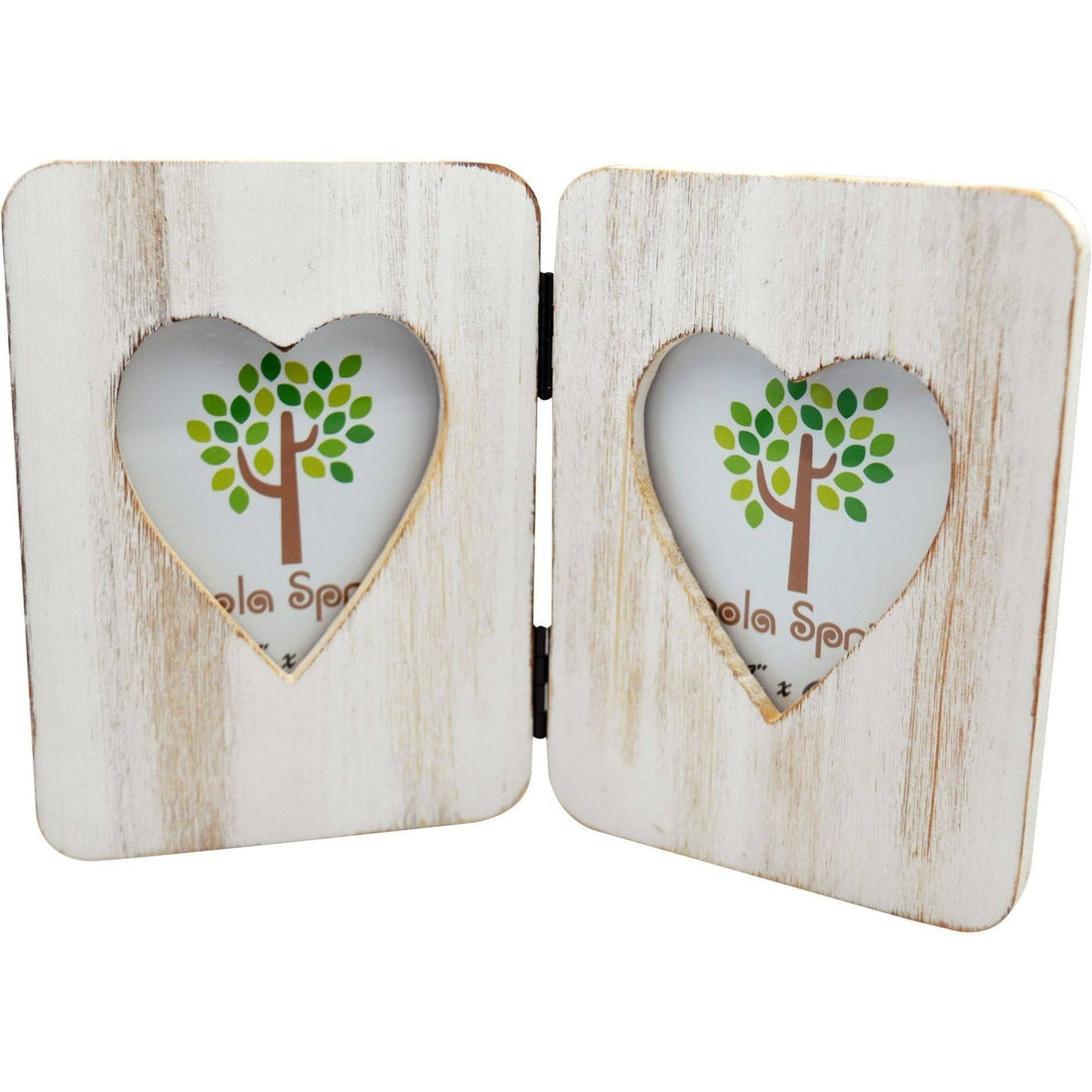 Nicola Spring Double Wooden Freestanding Picture Frame - 4x6 - White Wood