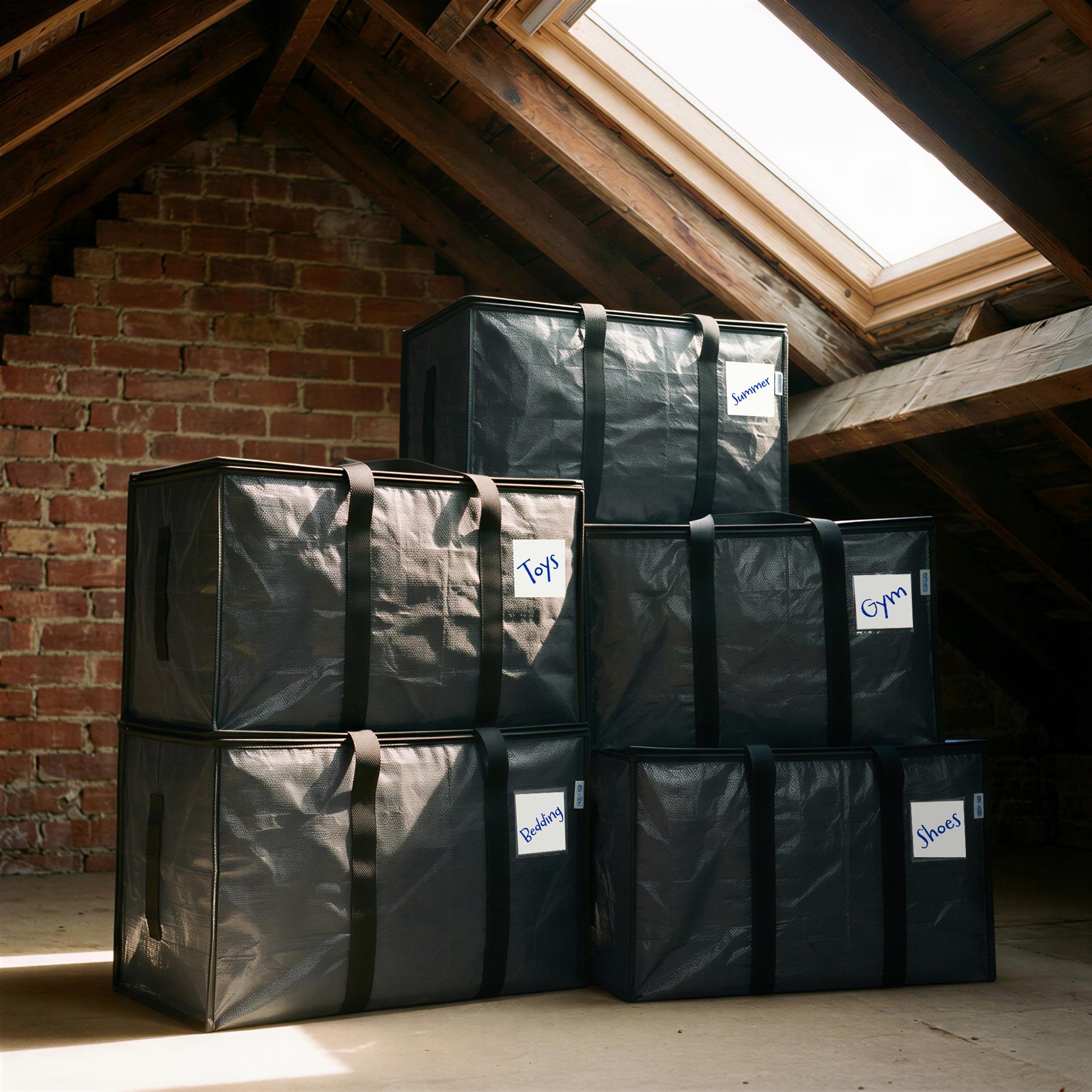 Large Heavy Duty Moving Bags - 90L - Anthracite - Pack of 6
