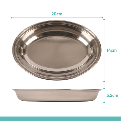 Deep Oval Stainless Steel Serving Dish - 20 x 14cm
