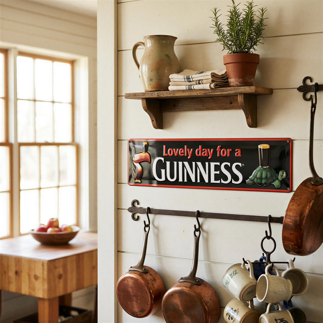 Guinness Toucan Metal Tin Sign - 50 x 12cm - Black/Red