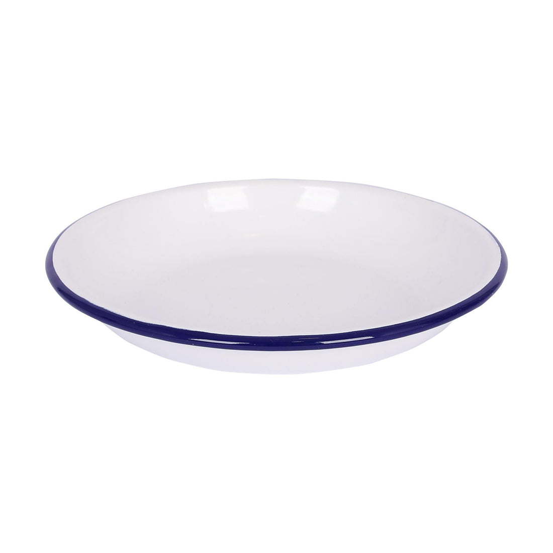 White Enamel Pasta Bowl - 20cm - Blue