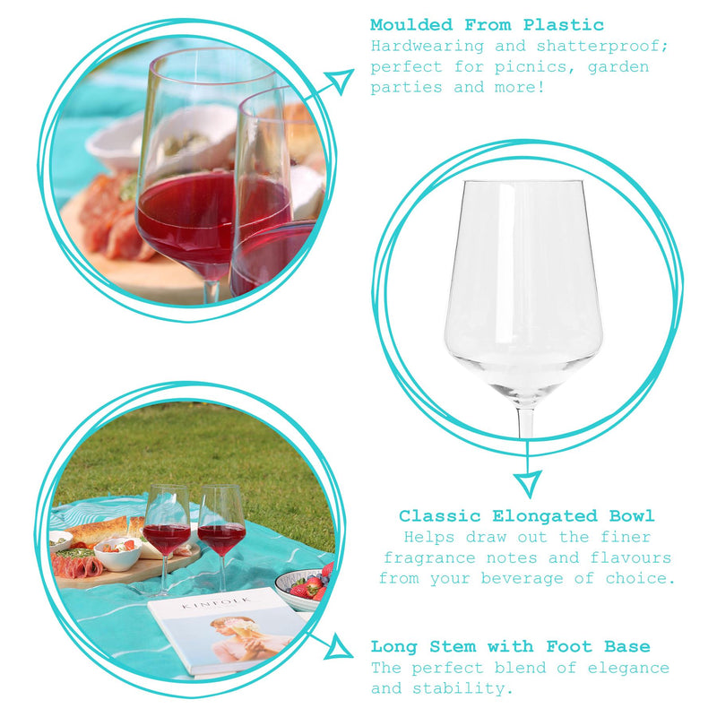 500ml Reusable Plastic Wine Glass - By Argon Tableware