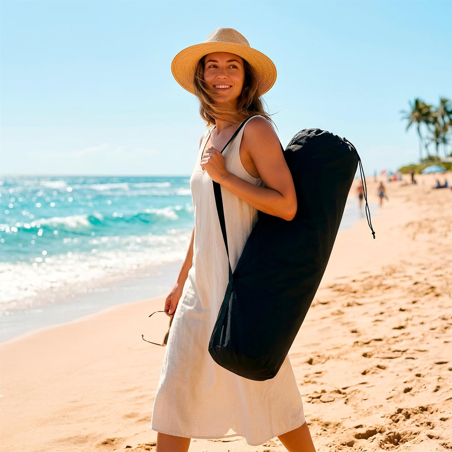 Padded Folding Double Camping Chair - Black